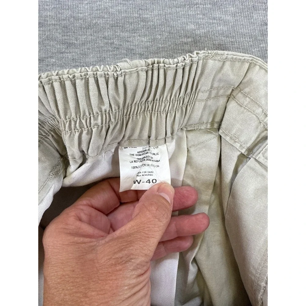 Farah Royal Palm Mens Khaki Pleated Side Elastic Cotton‎ Shorts Size 40 NWT
